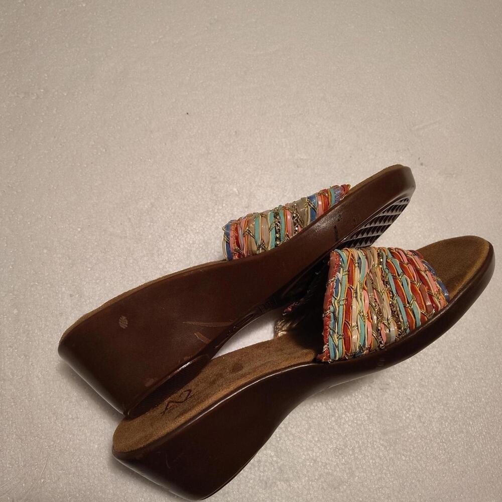 A2 by Aerosoles Say Yes Wedge Slide Sandals Multi-Color Fabric Women’s 9.5 - Picture 3 of 4